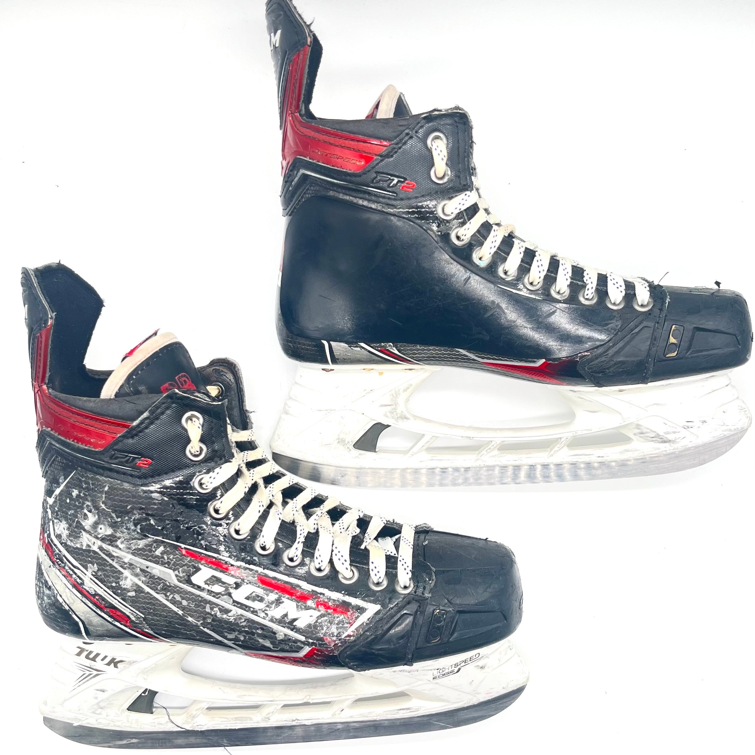 Patins de hockey CCM Jetspeed FT2 Pro d'occasion de la LNH - Bowen Byram (n° 4)